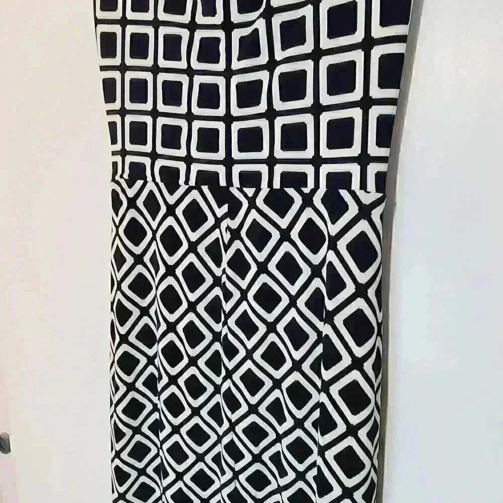 Lauren Ralph Lauren Geometric Sleeveless Midi Dress Sz 6 - Picture 9 of 12